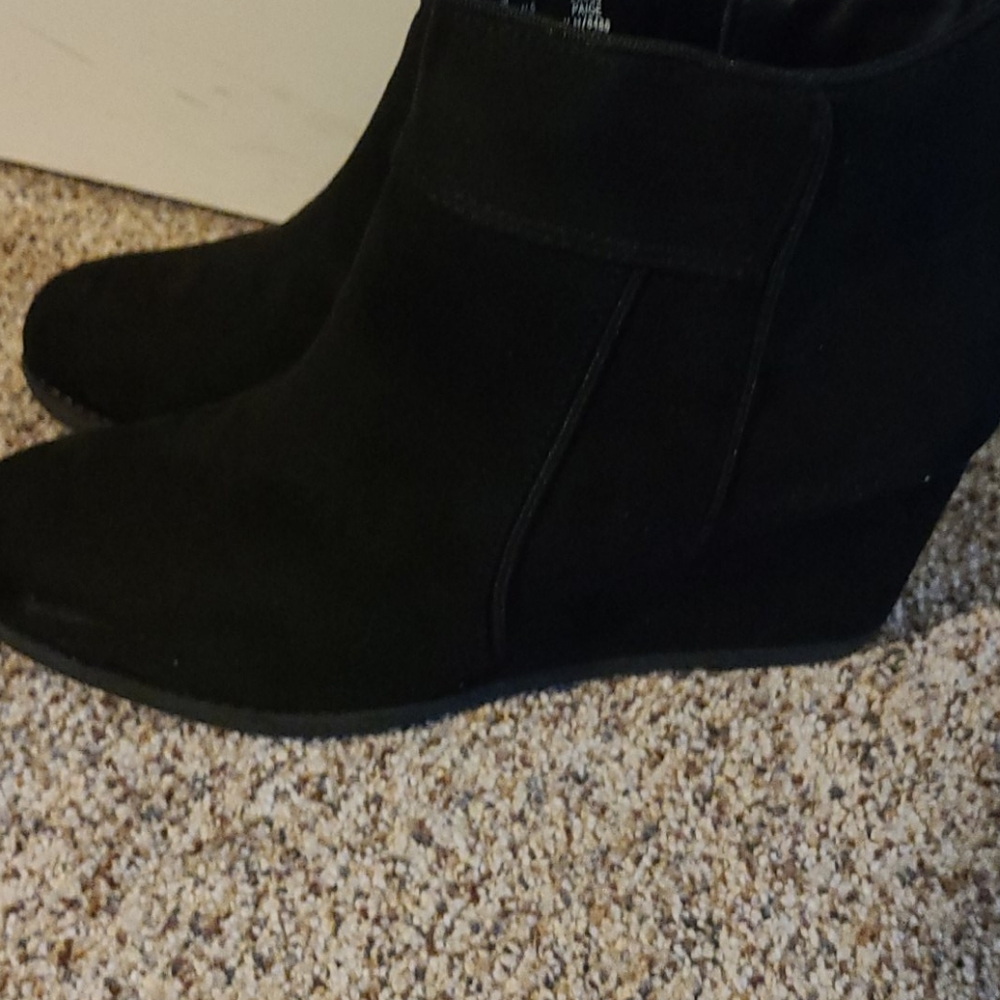 Canyon River Blues Black Wedge Boots Booties 10